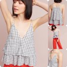 Anthropologie Estelle Plaid Tank by Dina Agam XS & Small NWT Retail $78