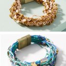 Anthropologie Rita Beaded Bracelet by Serefina Neutral Motif NWT