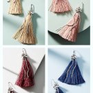 Anthropologie Sparkle Tassel Drop Earrings Rose Sand Wine Navy NWT Retail $38