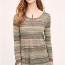 Anthropologie Space-Dye Swing Top By Moth Grey Motif Extra Small XS NWT $118