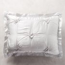 Anthropologie Gathered Silk Standard Shams Light Grey NWT /Packaging Retail $98