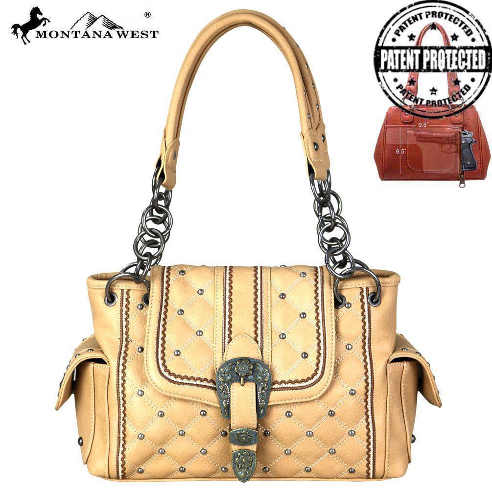 MW703G-8085 Montana West Buckle Collection Concealed Carry Satchel