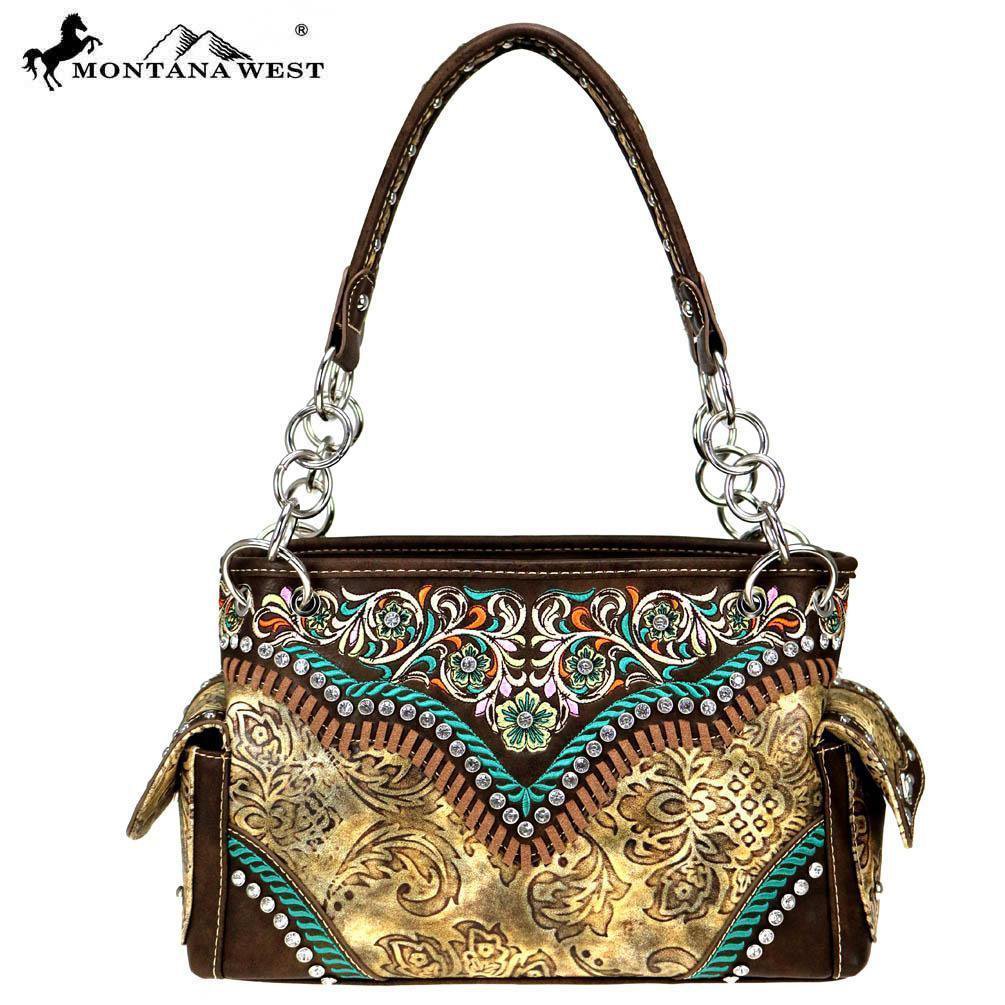 MW726-8085 Montana West Embroidered Collection Satchel