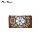 MW694-W010 Montana West Embroidered Secretary Style Wallet
