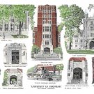 University of Michigan - Hand Colored - Ann Arbor, Michigan