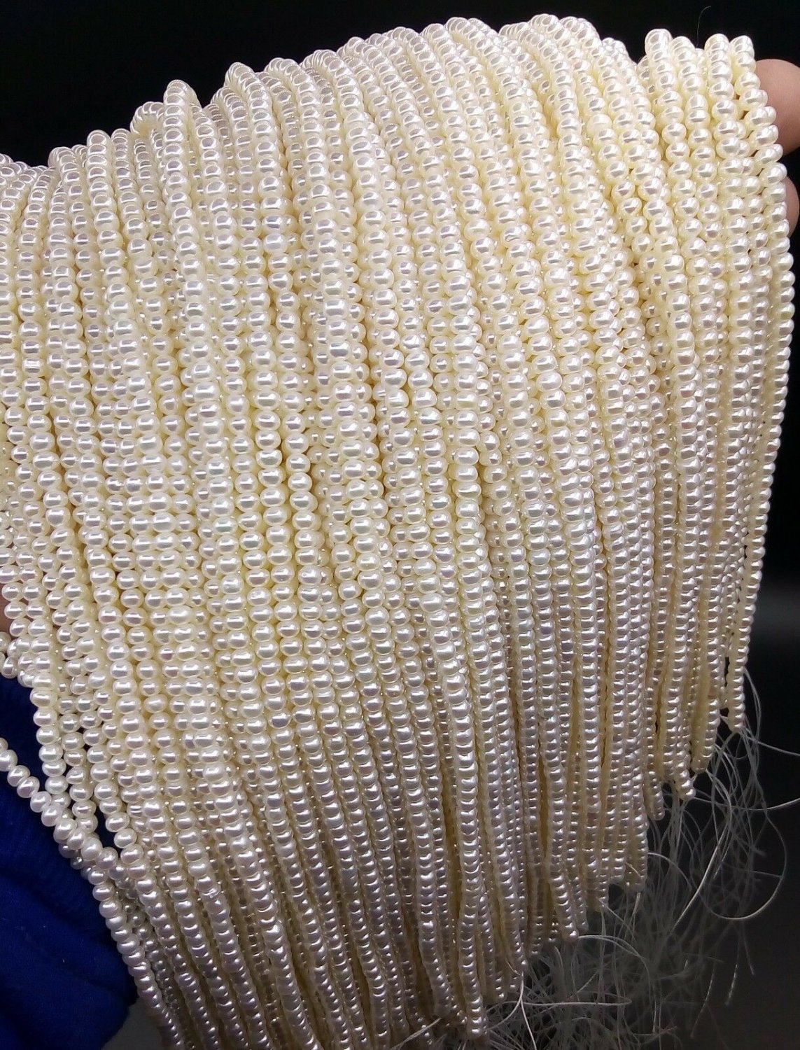 4 MM LOT NATURAL PEARL SMOOTH GEMSTONE FRESH WATER RICE PEARL CRAFT BEADS 15"