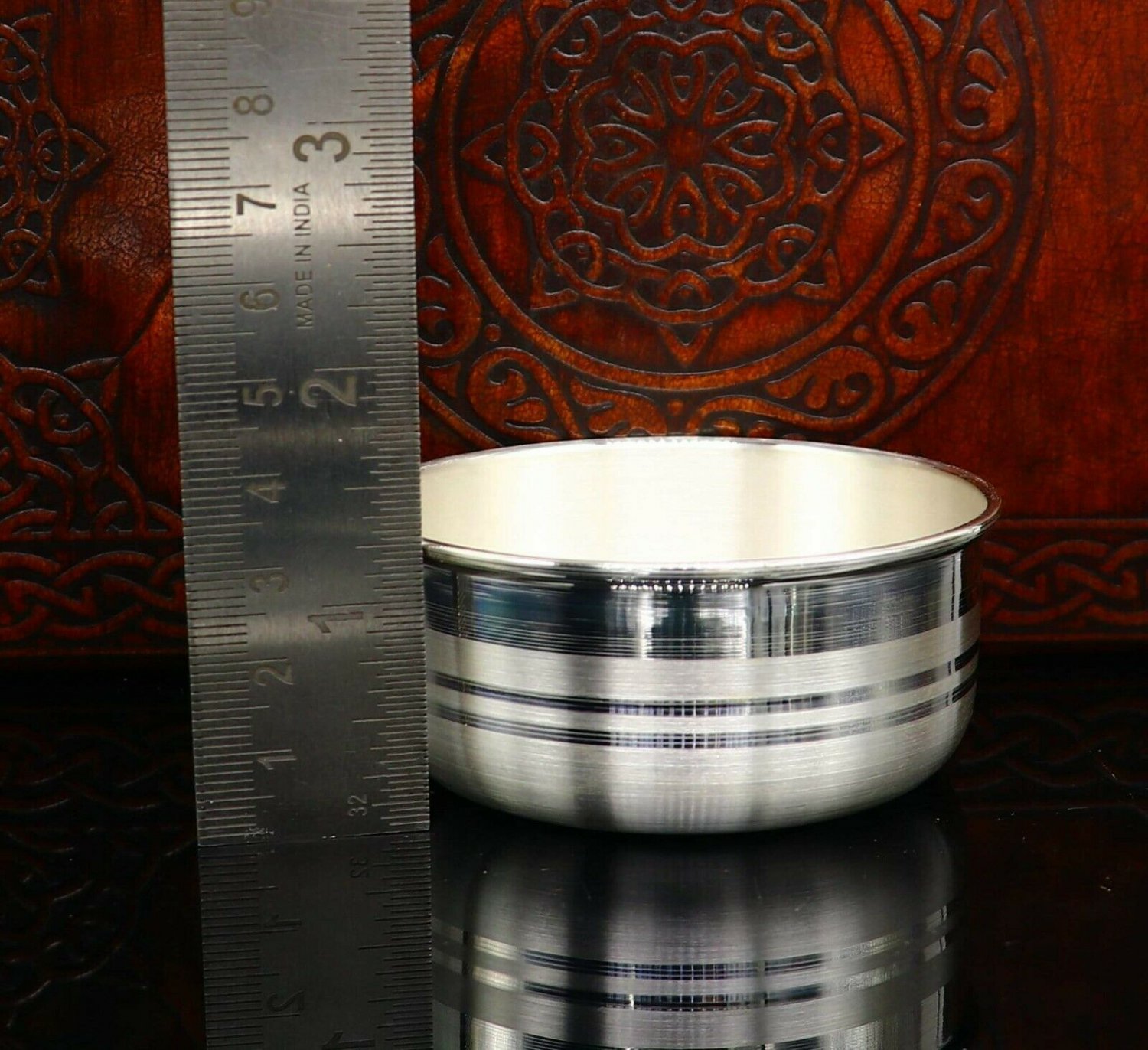 999 solid sterling silver glass, bowl & spoon for baby/kids utensils