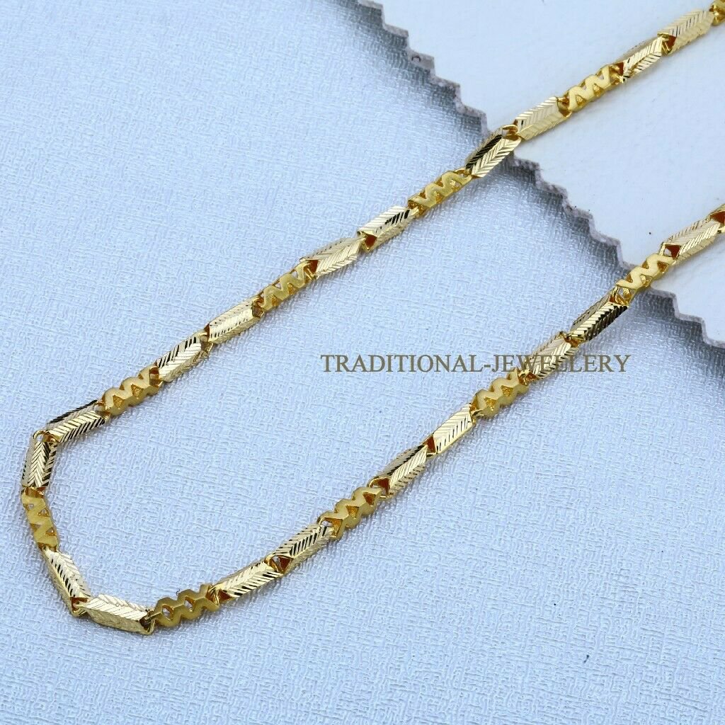 Handmade Man Women Choco 916% 22k Gold Chain Necklace Daily wear Jewelry 4