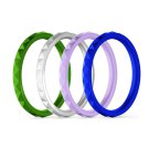 25Twelve Womens Silicone Wedding Ring - Vibrant Colors Fun to Mix and Match Rubber Rings for Women