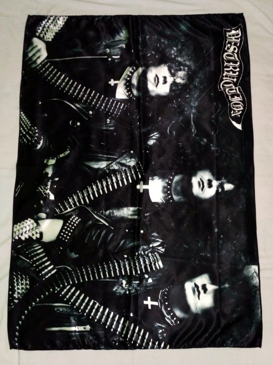 DESTRUCTION - Band photo 1984 FLAG thrash METAL cloth poster Sodom Kreator