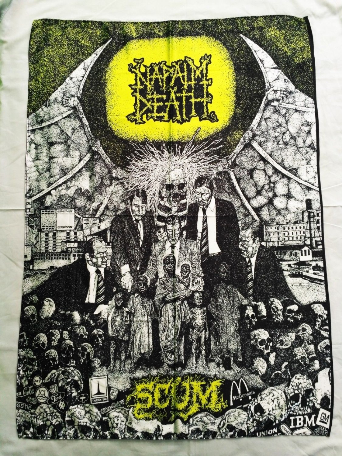 NAPALM DEATH - Scum FLAG Death METAL cloth poster Bolt Thrower Grindcore