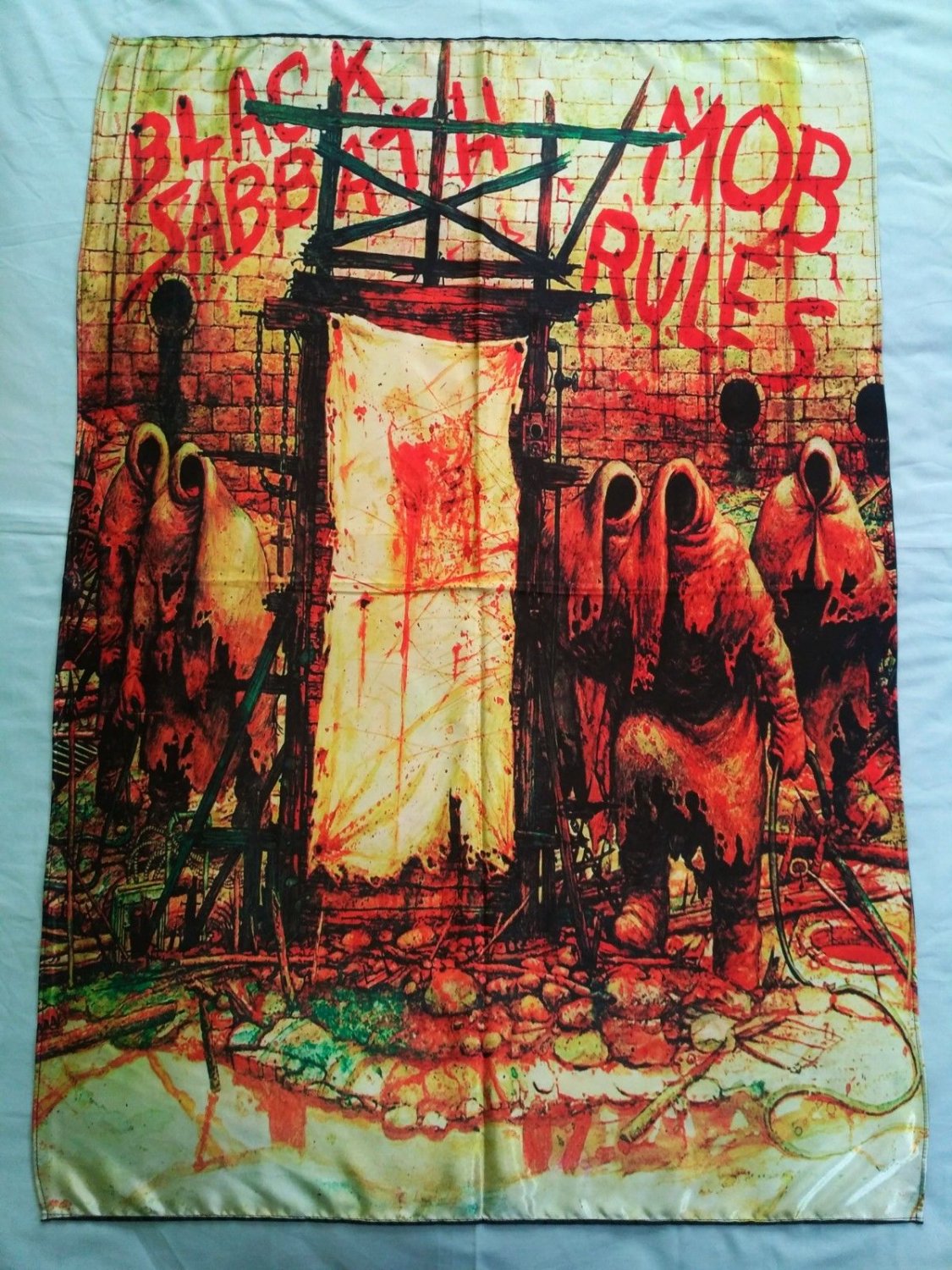 BLACK SABBATH - Mob rules FLAG Heavy METAL cloth poster NWOBHM Ozzy Osbourne