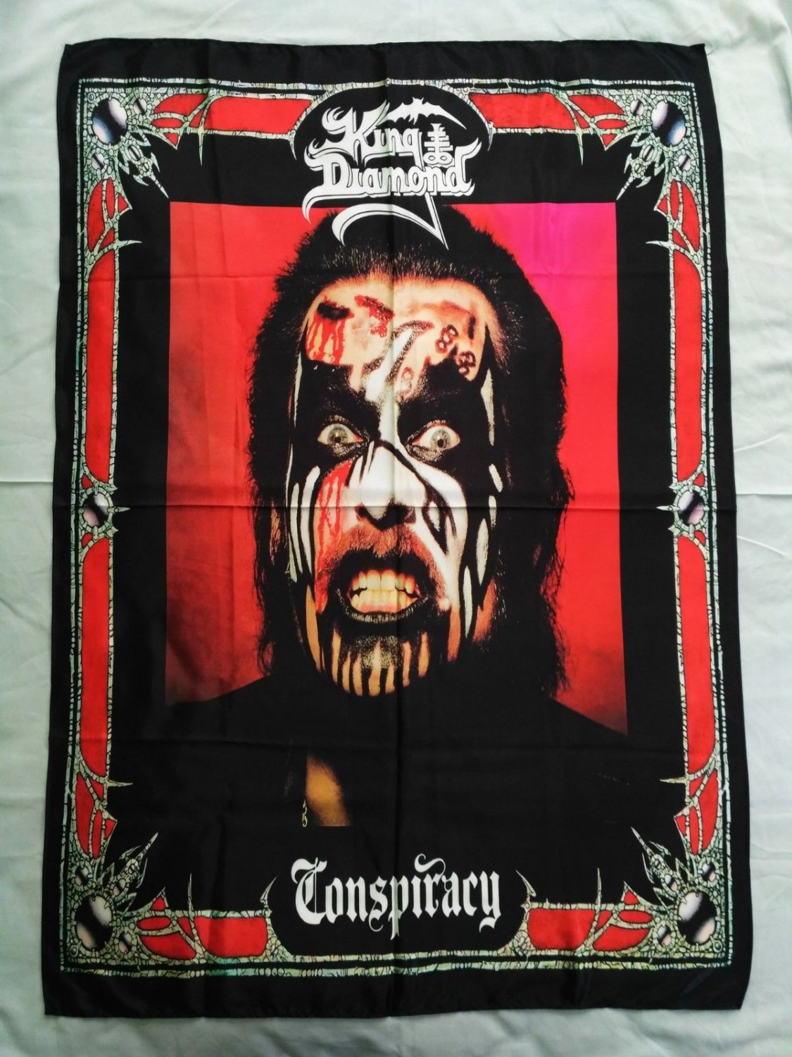KING DIAMOND - Conspiracy FLAG Heavy METAL cloth poster Mercyful Fate