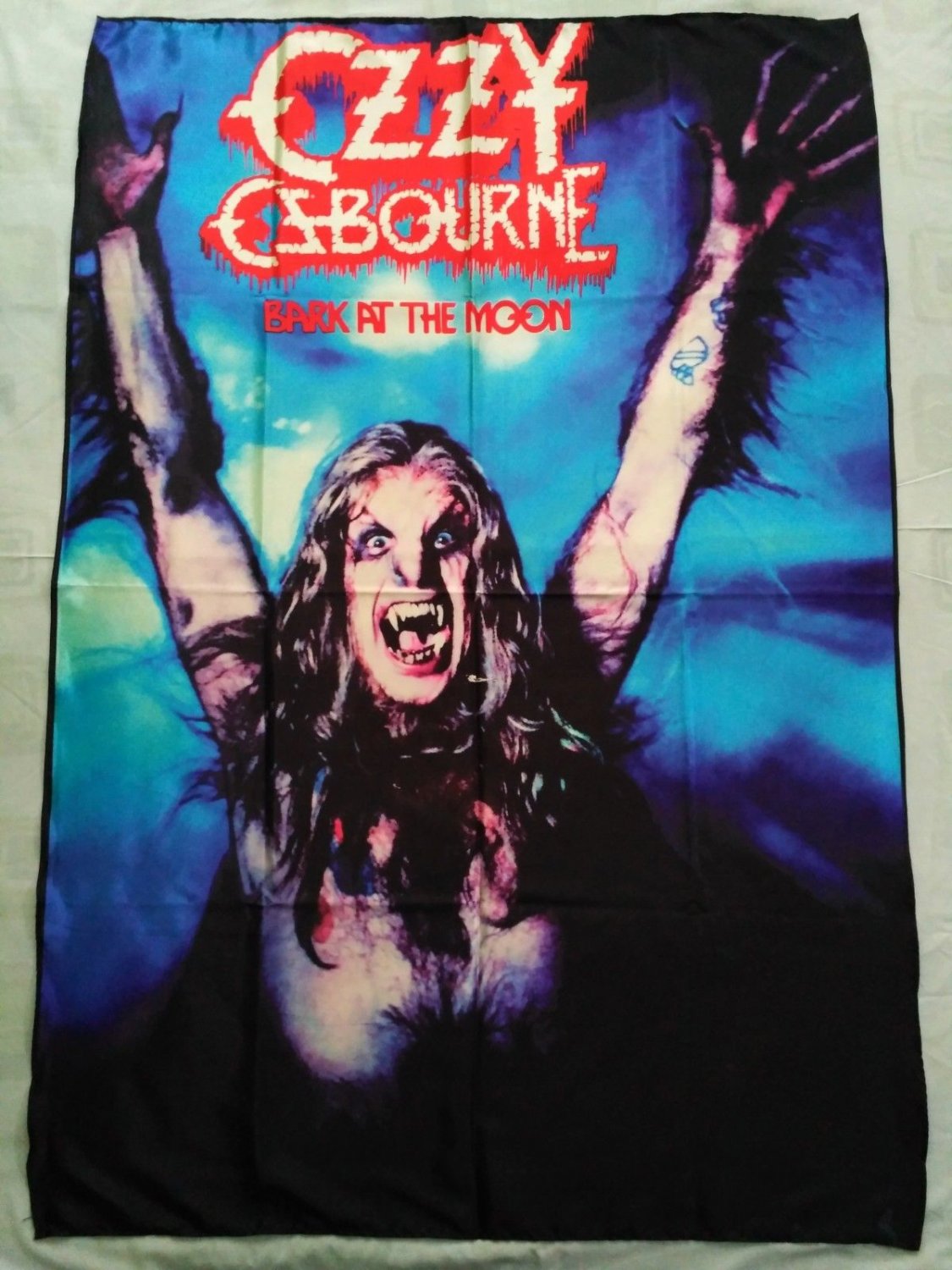 OZZY OSBOURNE - Bark at the moon FLAG cloth POSTER Banner Heavy METAL NWOBHM