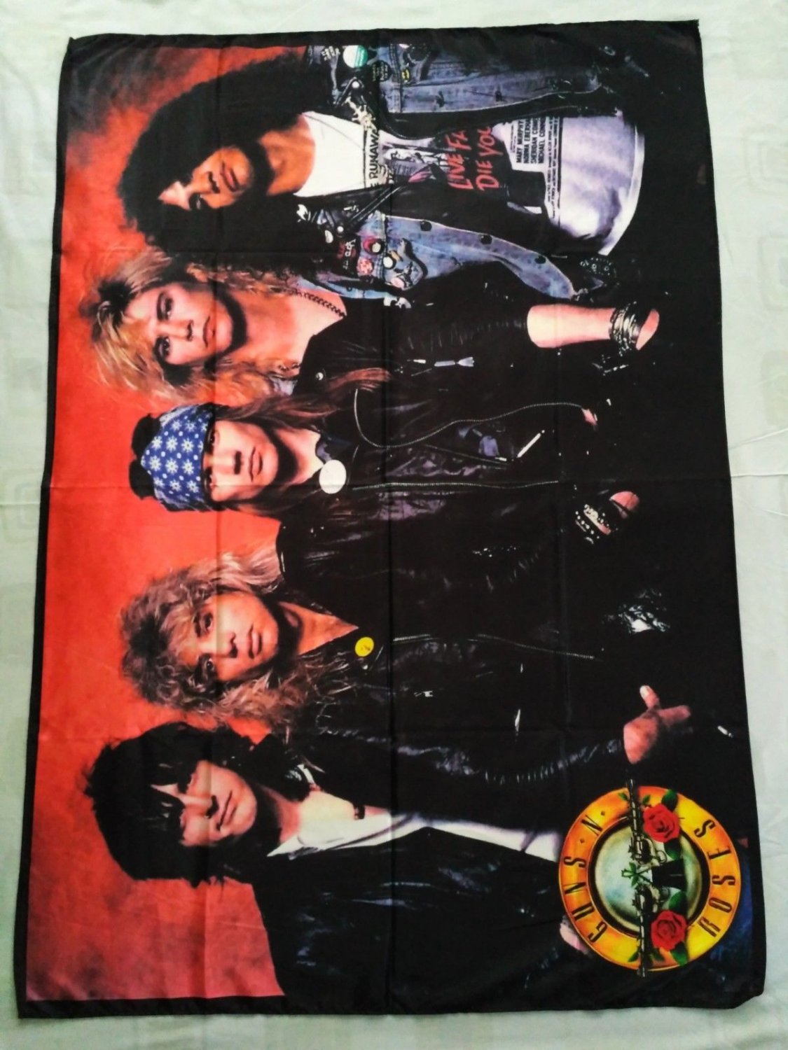 GUNS N ROSES - Band photo FLAG cloth POSTER Banner Heavy Glam METAL Hair metal