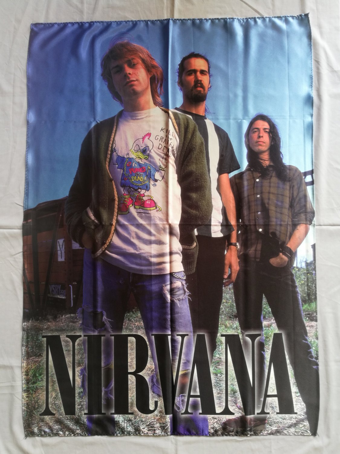 NIRVANA - Band photo FLAG cloth POSTER Banner GRUNGE Kurt Cobain Alice in chains