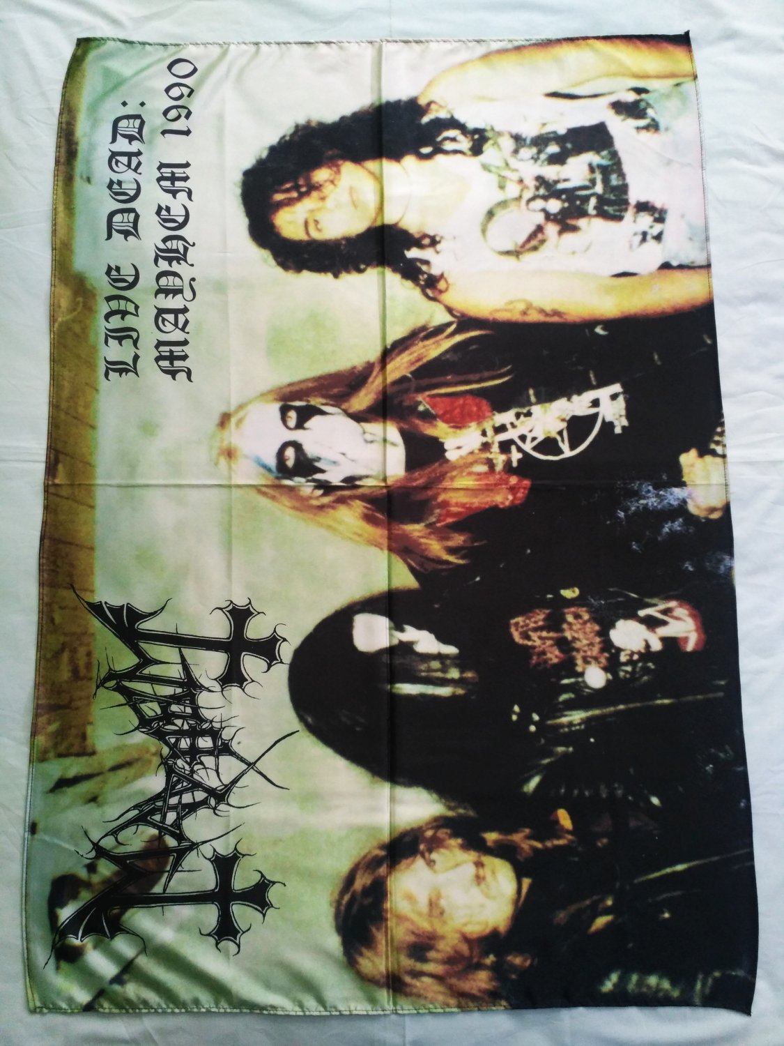 MAYHEM - Live dead: Mayhem 1990 FLAG Heavy death metal cloth poster