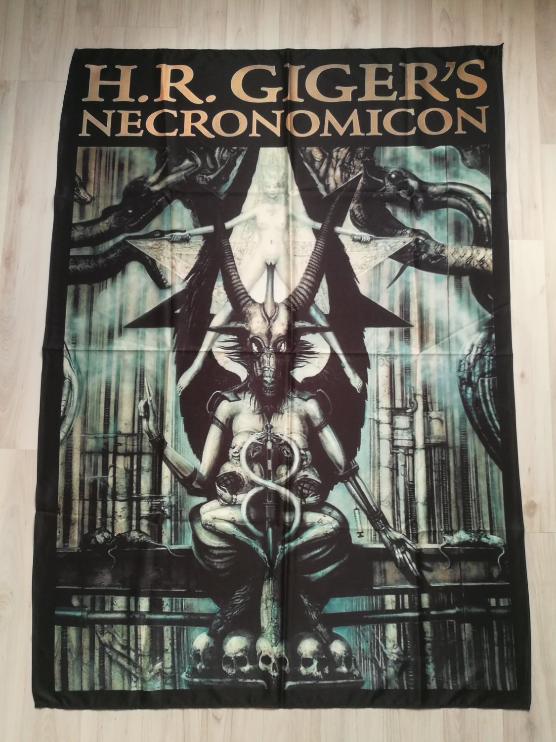 H.R. GIGER - Necronomicon FLAG cloth poster Cyberpunk Contemporary art Lovecraft