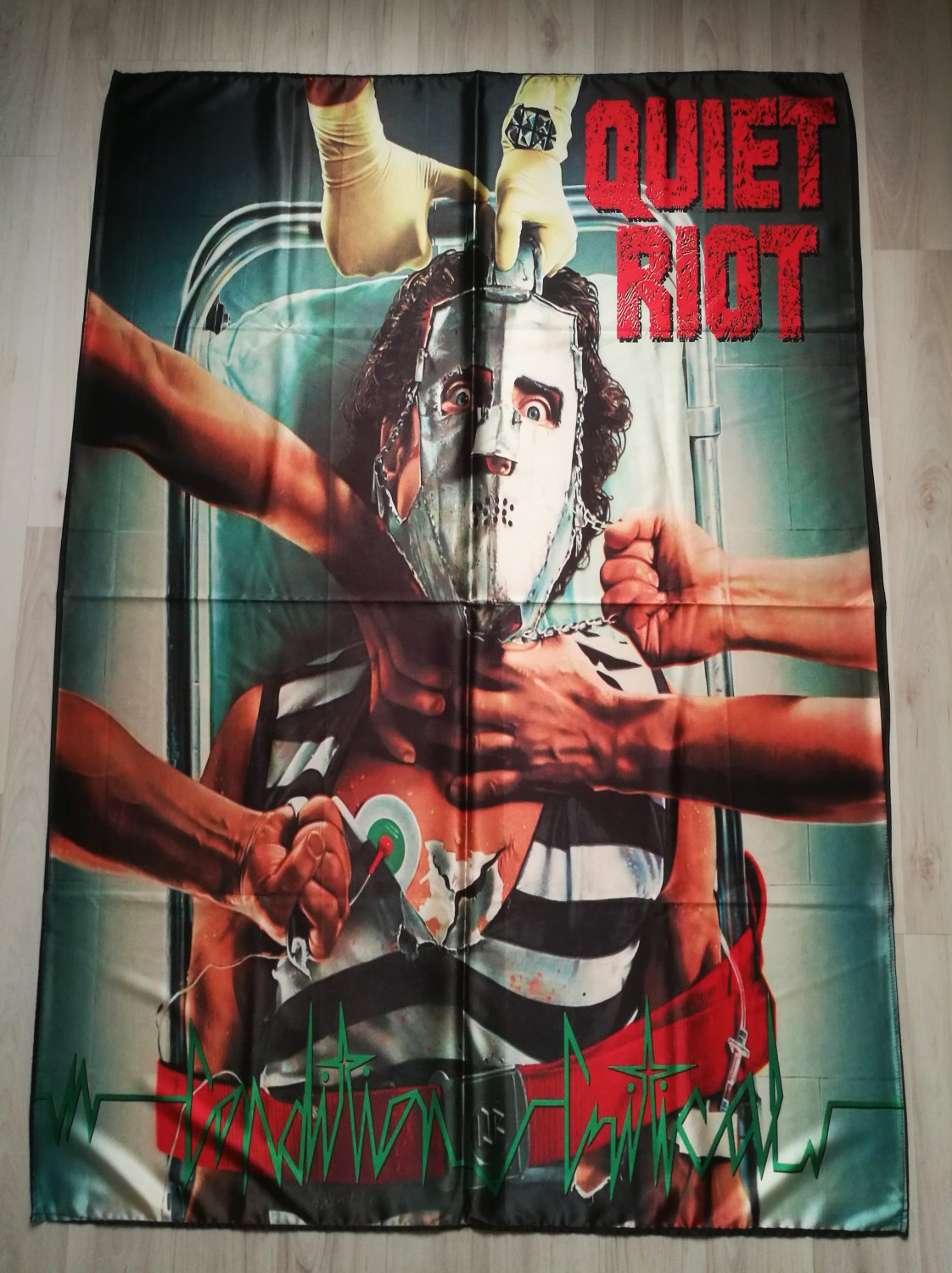 QUIET RIOT - Condition critical FLAG cloth POSTER Banner Heavy METAL Def leppard