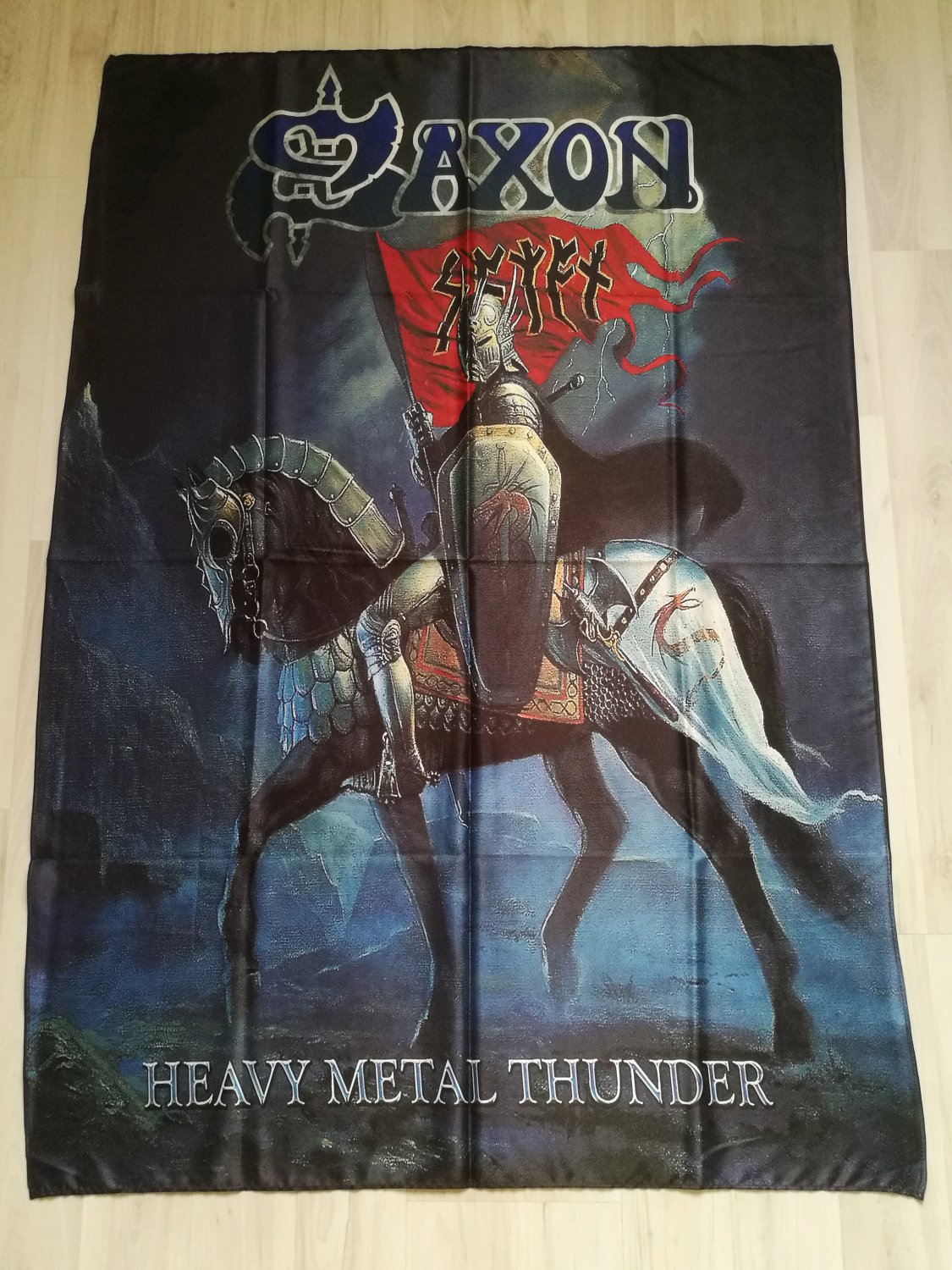SAXON - Heavy metal thunder FLAG cloth POSTER Banner Heavy METAL NWOBHM Maiden