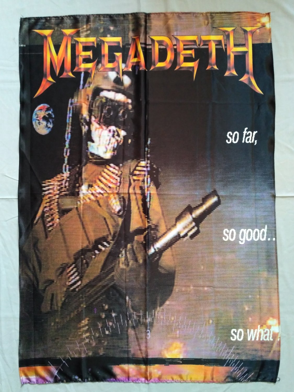 MEGADETH - So far so good so what FLAG Thrash Metal cloth poster Dave Mustaine Speed Metal