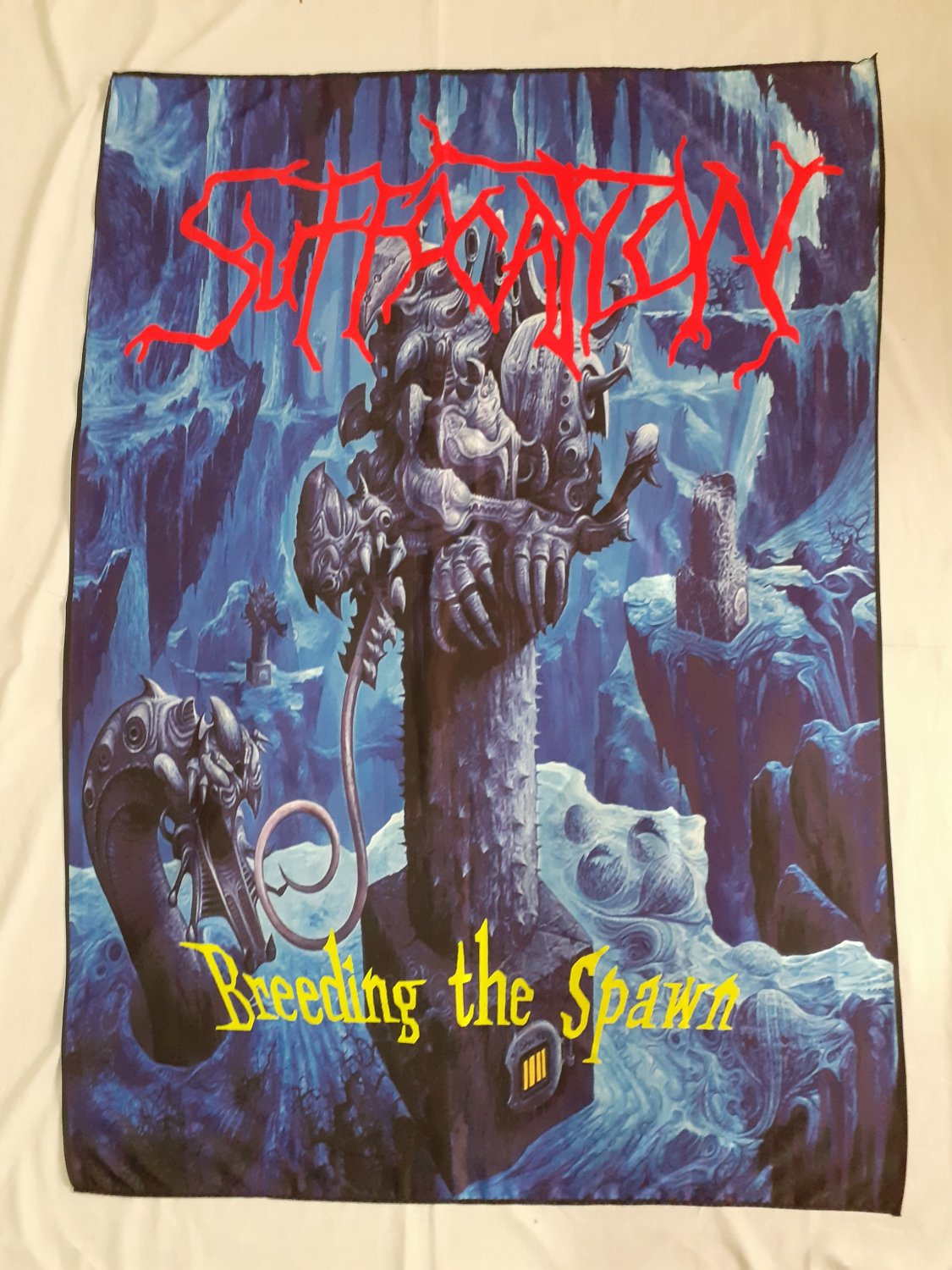SUFFOCATION - Breeding the spawn FLAG cloth POSTER Banner Death METAL