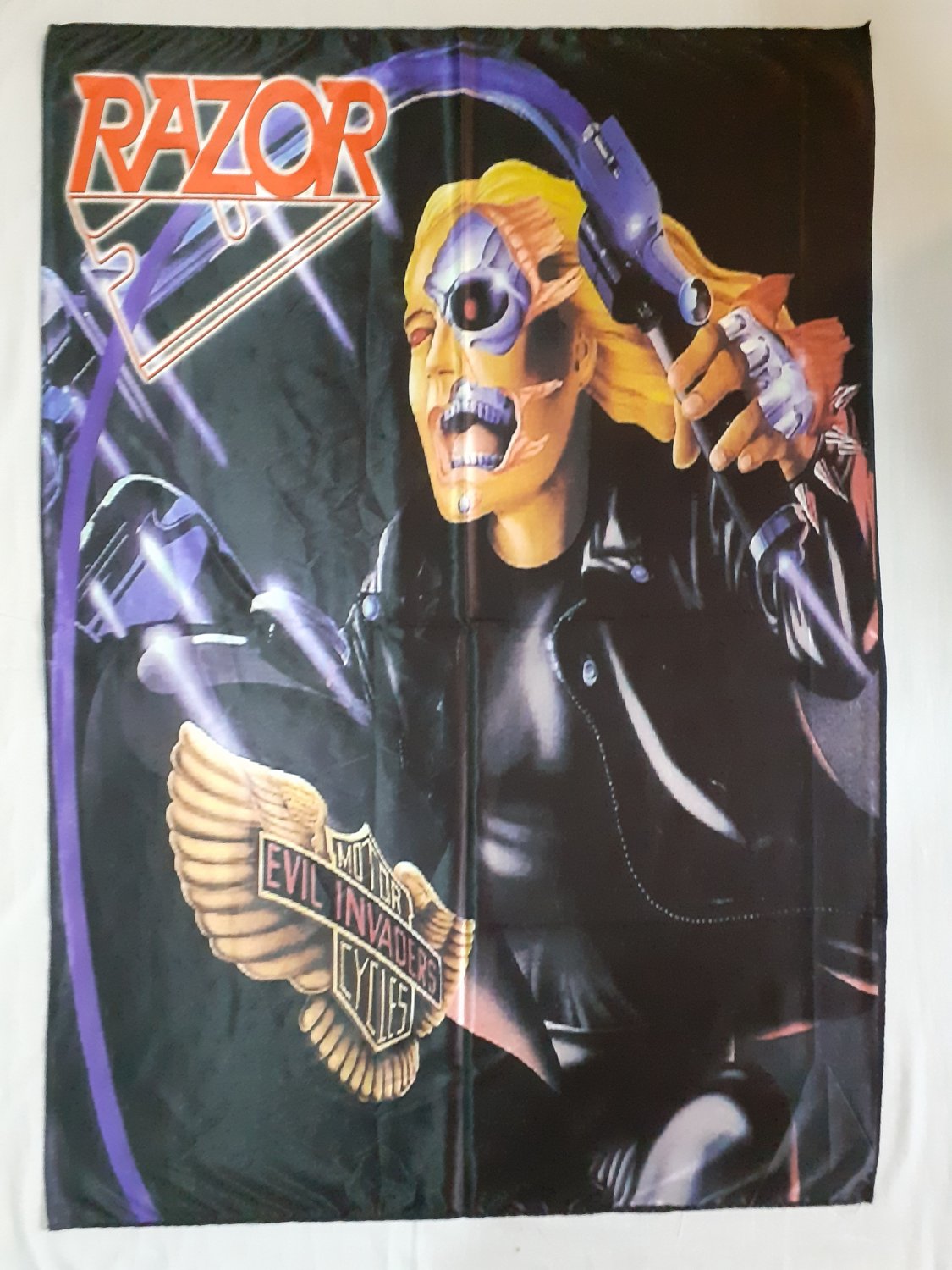 RAZOR - Evil Invaders FLAG cloth posterBanner  Thrash metal Exciter Voivod