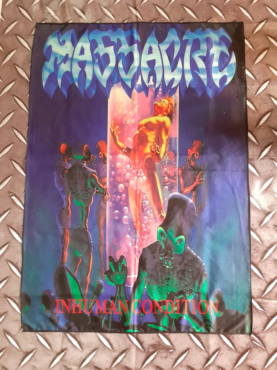 MASSACRE - Inhuman condition FLAG Death metal cloth poster Obituary Sodom