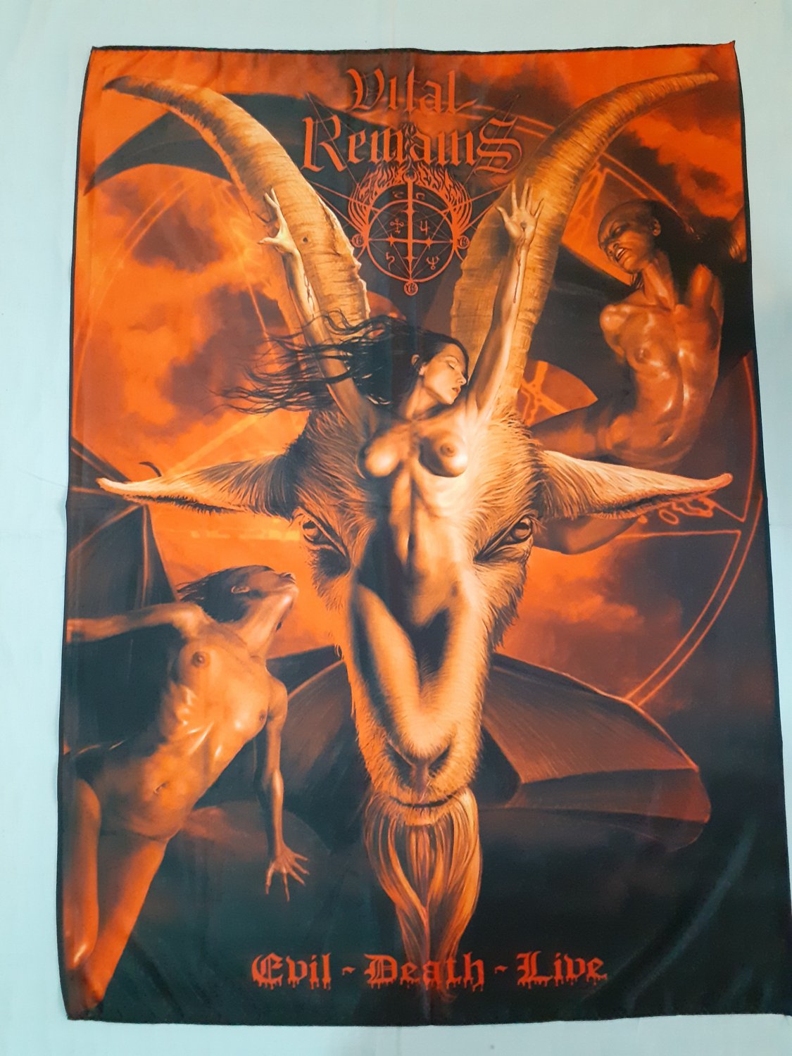 VITAL REMAINS - Evil death live FLAG Death metal cloth poster Deicide