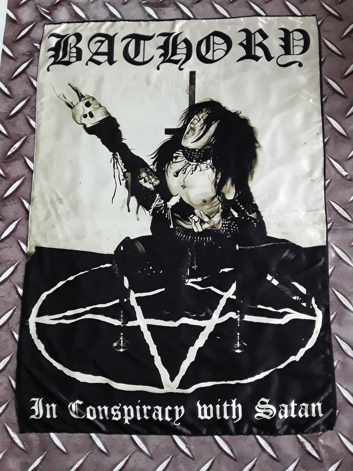 BATHORY - In conspiracy with Satan FLAG Black metal cloth poster Burzum Quorthon