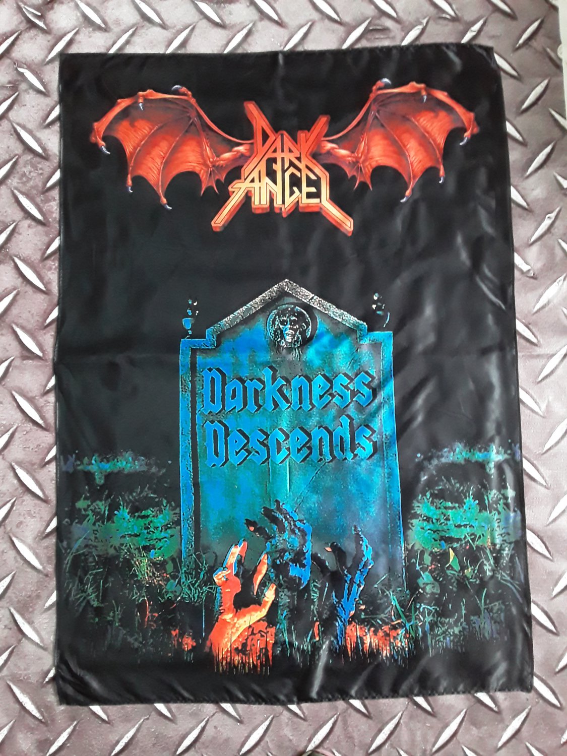 DARK ANGEL - Darkness descends FLAG Thrash metal cloth poster Thrasher