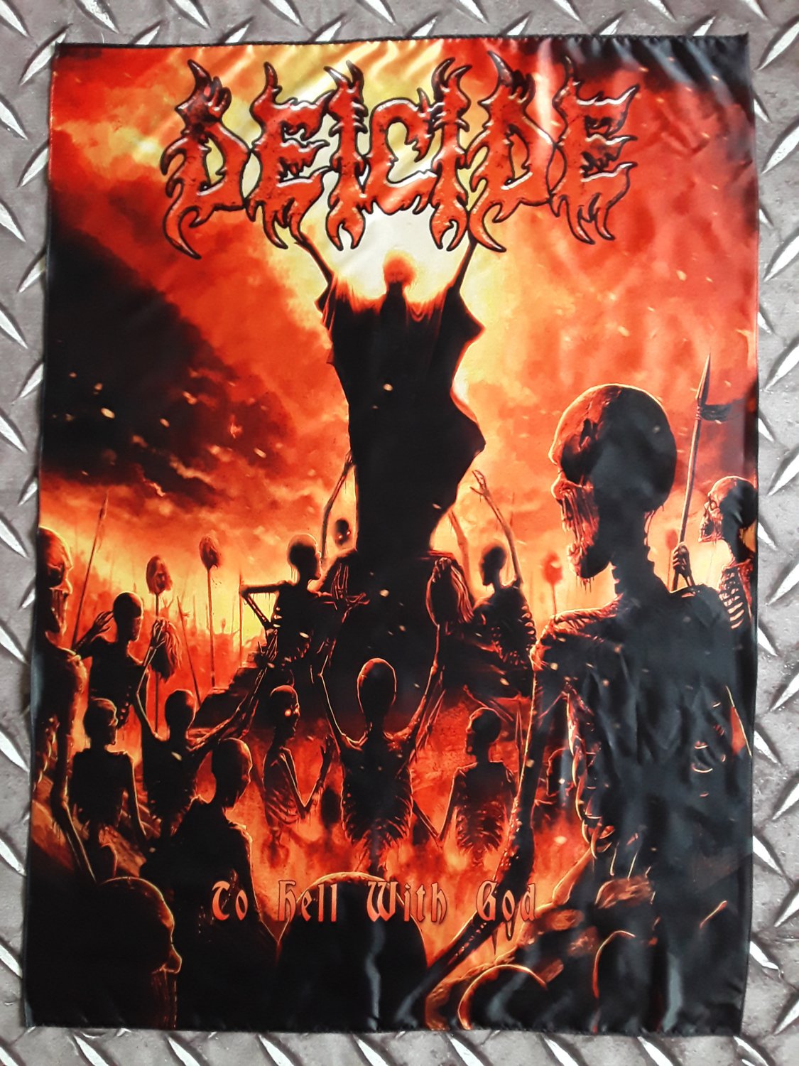 DEICIDE - To hell with god FLAG cloth POSTER Banner Death METAL Cannibal Corpse