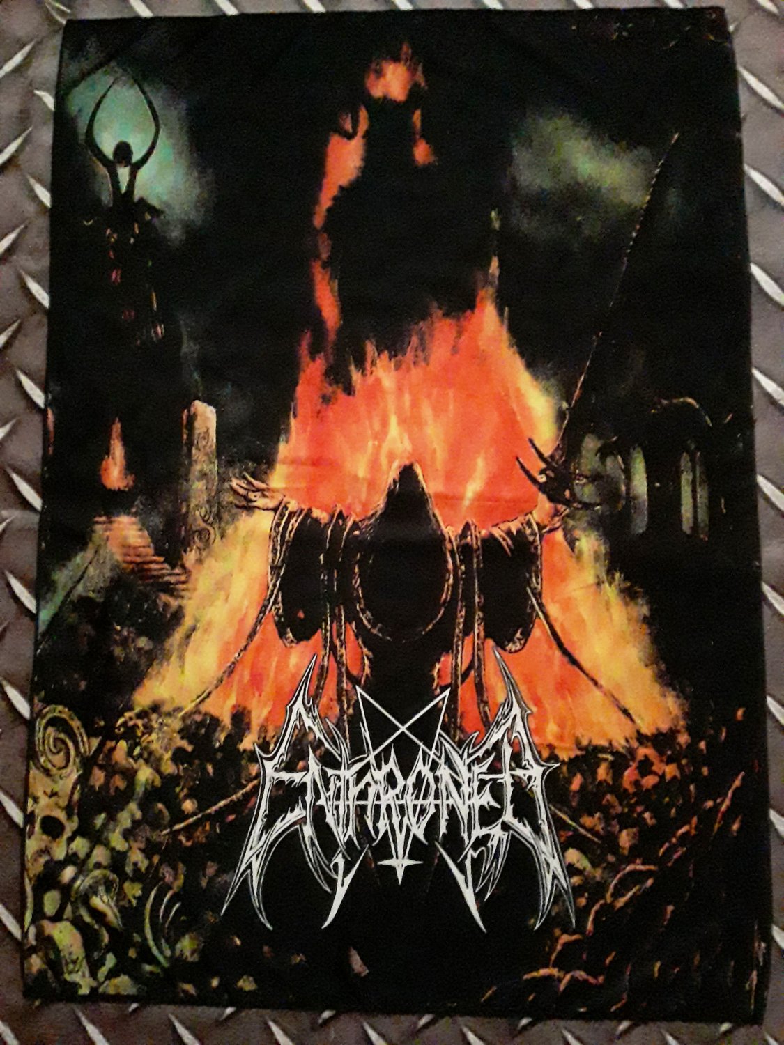 ENTHRONED - Prophecies of pagan fire FLAG cloth POSTER Banner Black METAL