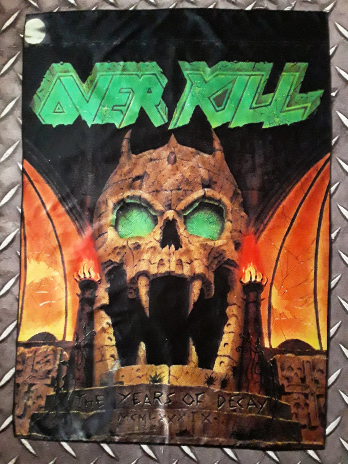 OVERKILL - The years of decay FLAG Thrash metal cloth poster Sadus Slayer Sodom