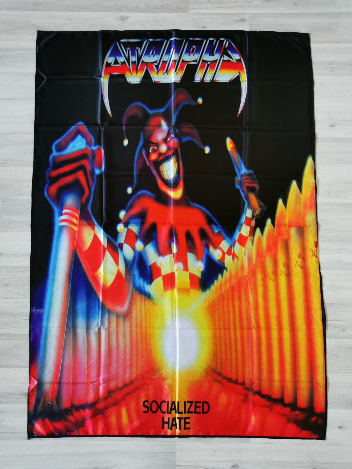 Atrophy - Socialized hate FLAG Thrash metal cloth poster Sodom Kreator