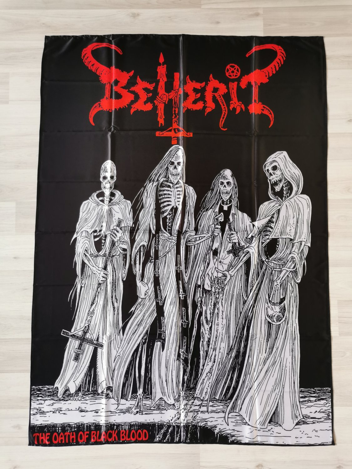 Beherit - The oath of black blood FLAG Black metal cloth poster Burzum