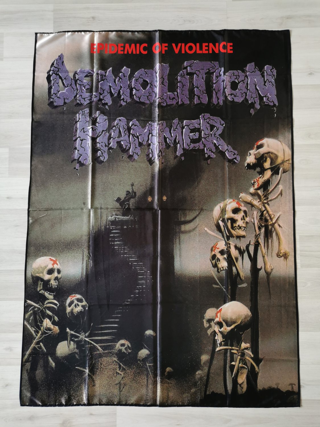 DEMOLITION HAMMER - Epidemic of violence FLAG Thrash metal cloth poster banner
