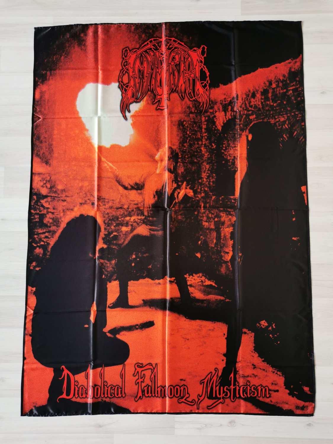 IMMORTAL - Diabolical fullmoon Mysticism FLAG Black metal cloth poster Abbath Burzum Darkthrone