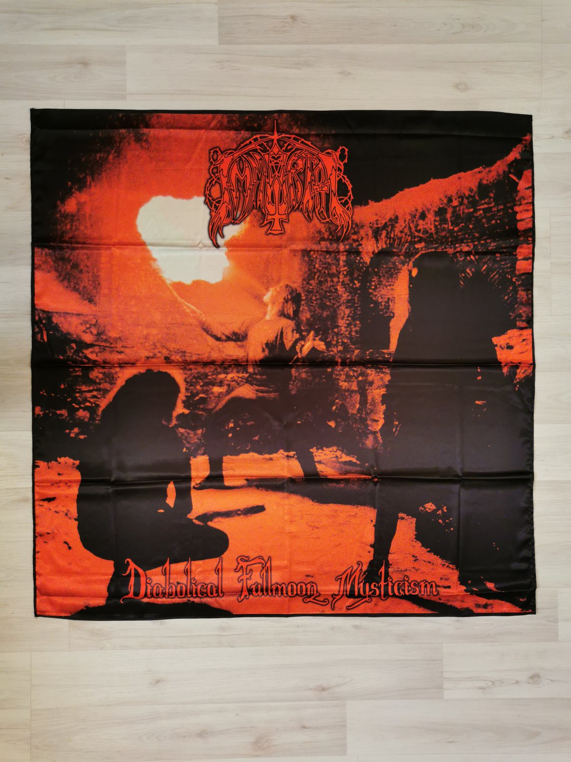 IMMORTAL - Diabolical fullmoon Mysticism FLAG Black metal cloth poster Banner Abbath Burzum Mayhem