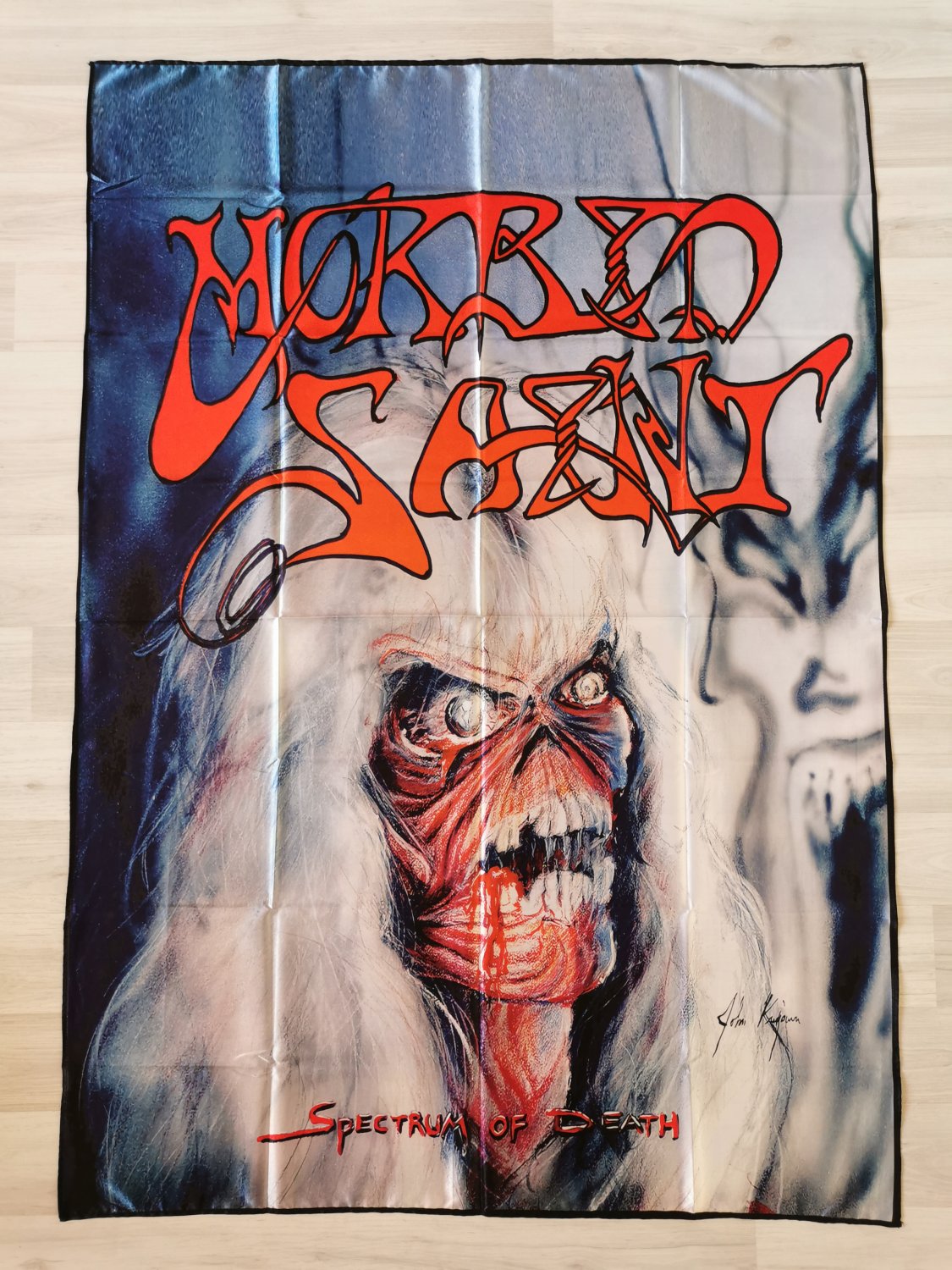 MORBID SAINT - Spectrum of death FLAG Thrash Death metal cloth poster Asphyx Cannibal Corpse