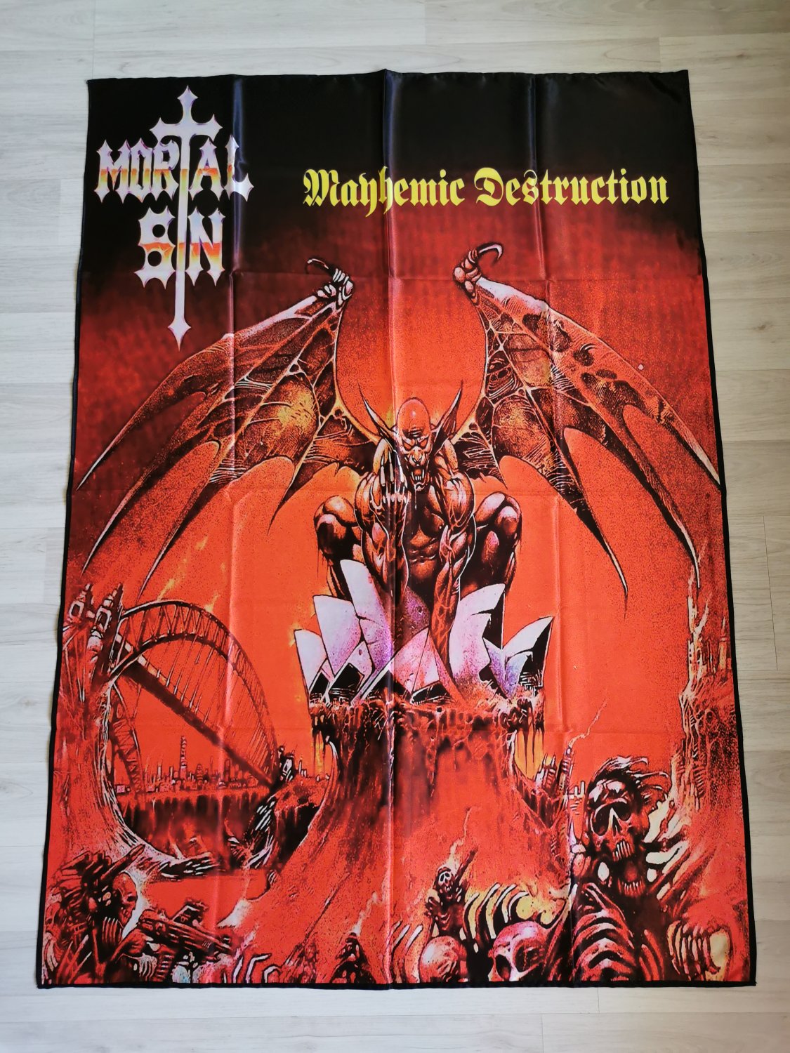 MORTAL SIN - Mayhemic destruction FLAG Thrash metal cloth poster