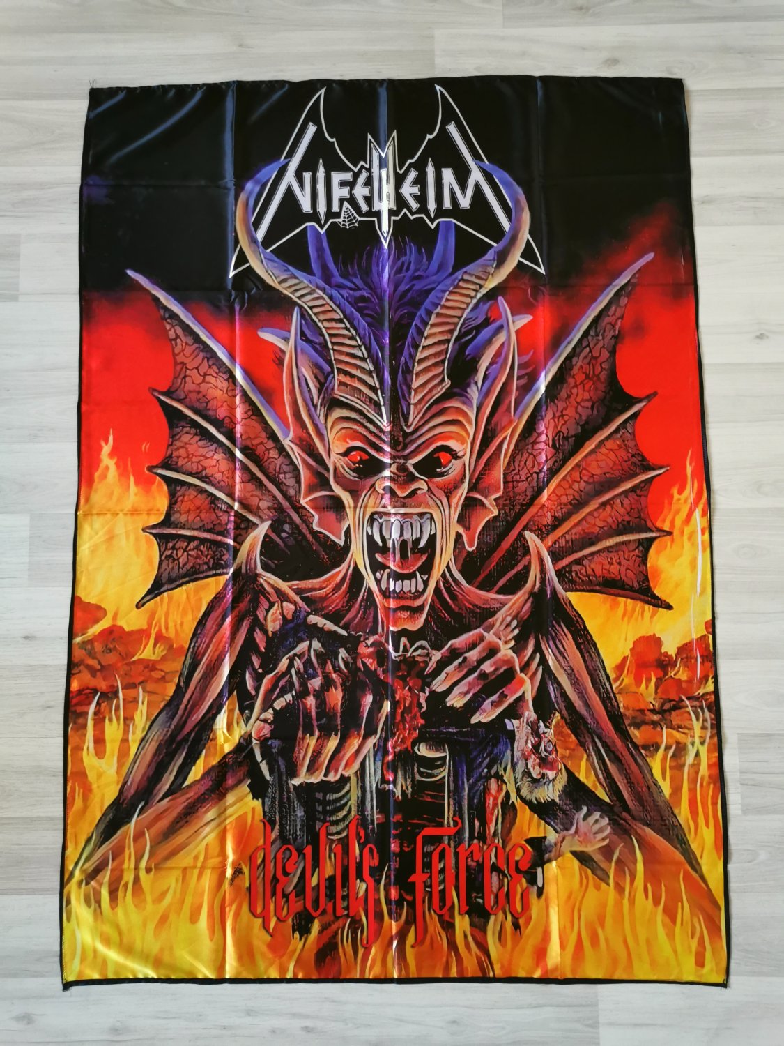NIFELHEIM - Devil's force FLAG Thrash Black metal cloth poster Burzum