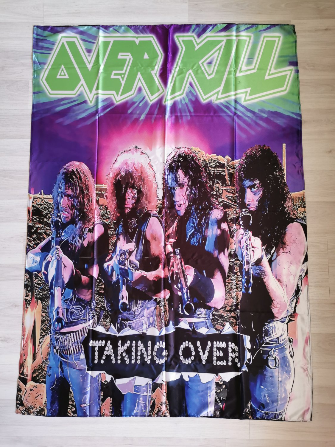 OVERKILL - Taking over FLAG cloth poster Banner Thrash metal Speed metal Exodus Anthrax