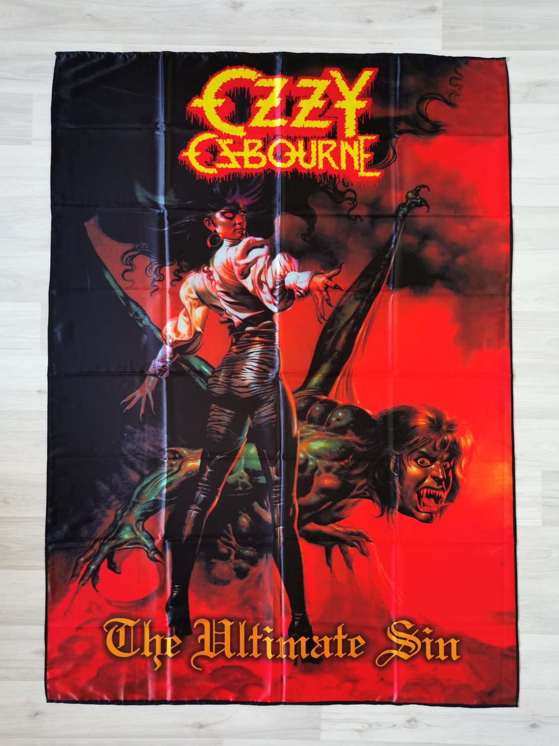 OZZY OSBOURNE - The ultimate sin FLAG Heavy metal cloth poster banner Black sabbath