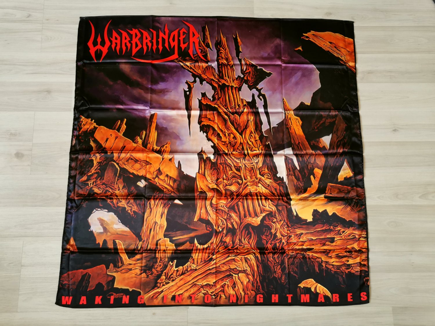 WARBRINGER - Waking into nightmares FLAG Cloth poster Thrash metal Vektor Municipal waste