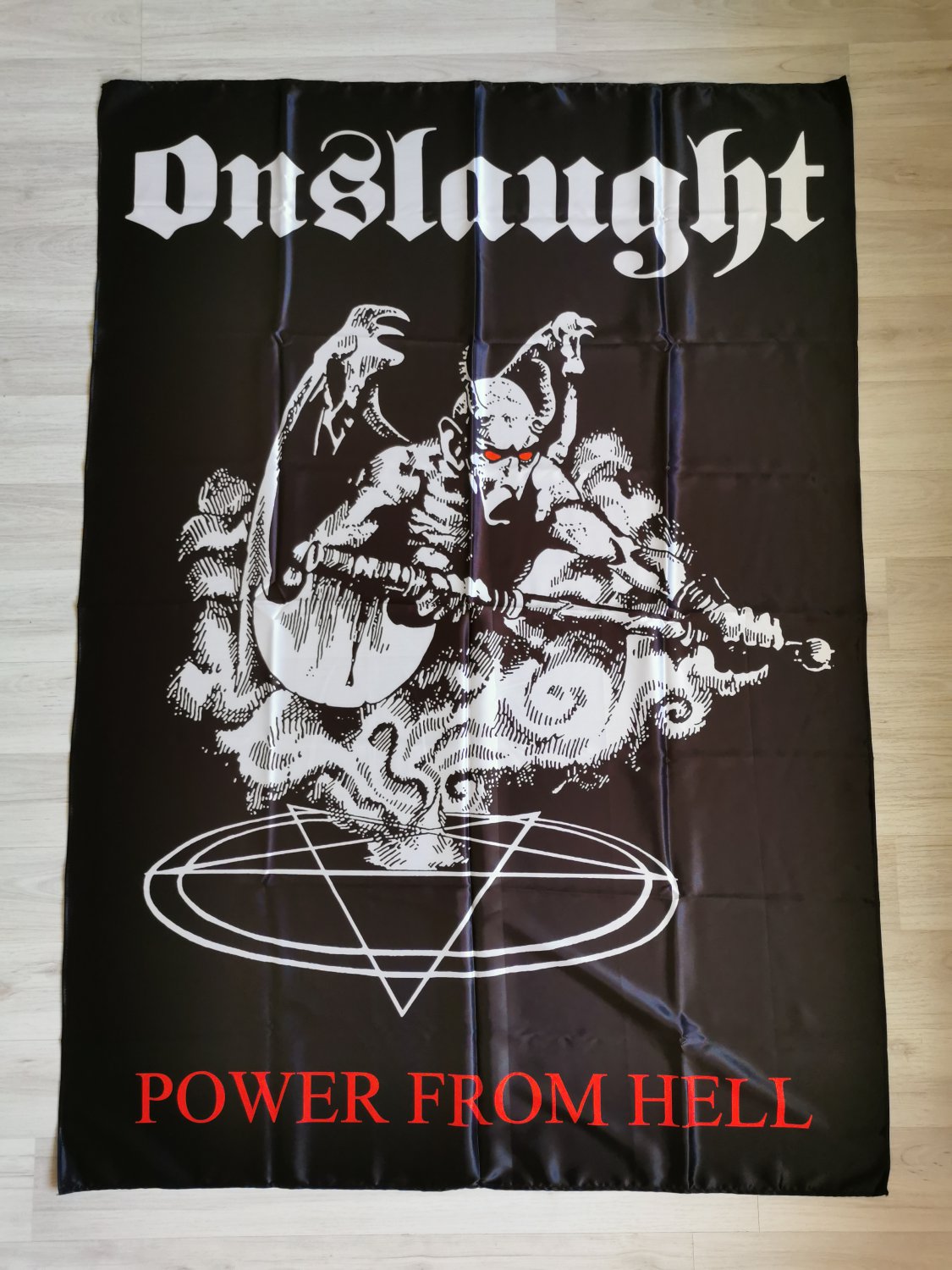 ONSLAUGHT - Power from hell FLAG Cloth poster Banner British thrash metal Slammer Sabbat