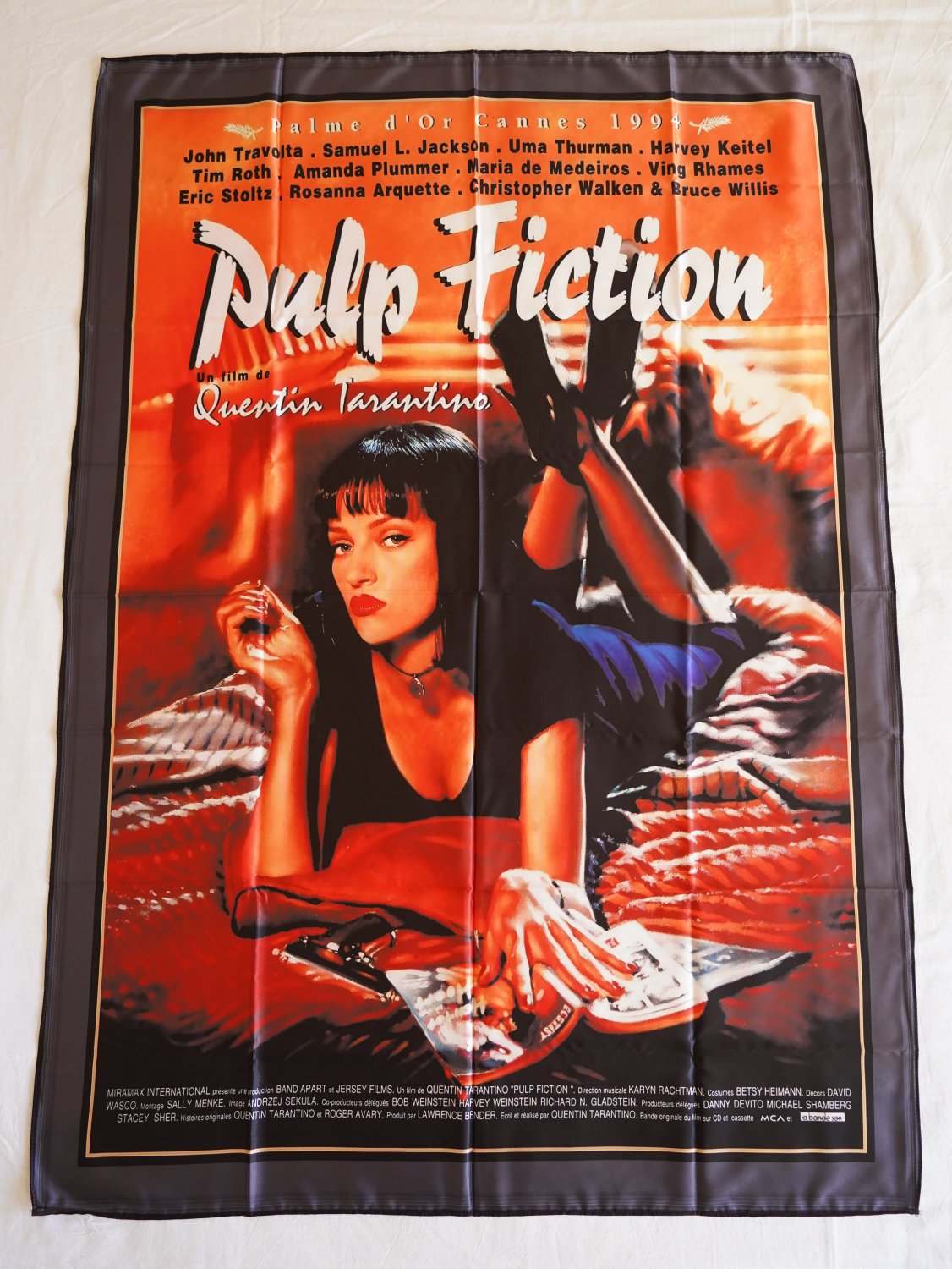 Pulp Fiction FLAG Film movie cloth poster Tarantino Travolta