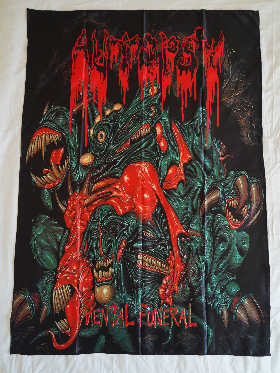 AUTOPSY - Mental funeral FLAG cloth poster banner Death METAL Bolt thrower