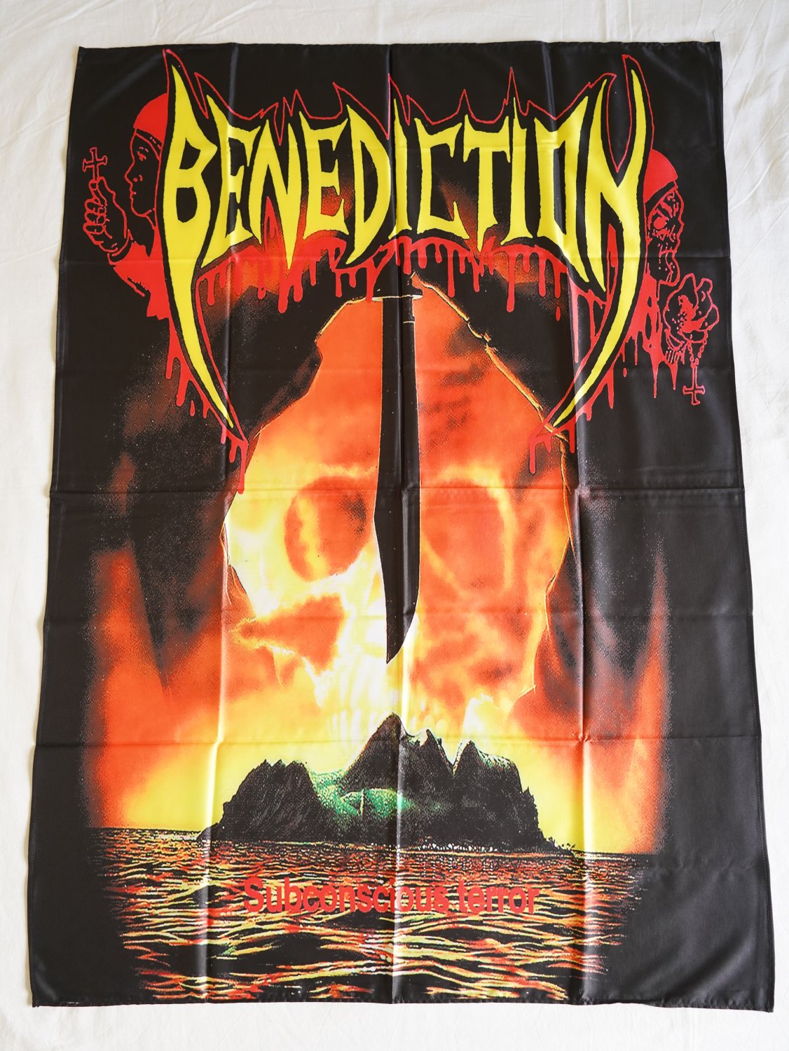 BENEDICTION - Subconscious terrror FLAG cloth POSTER Banner Death METAL