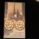 Ecro Off White Enamel Crackel on Goldtone Vintage Screwback Earrings